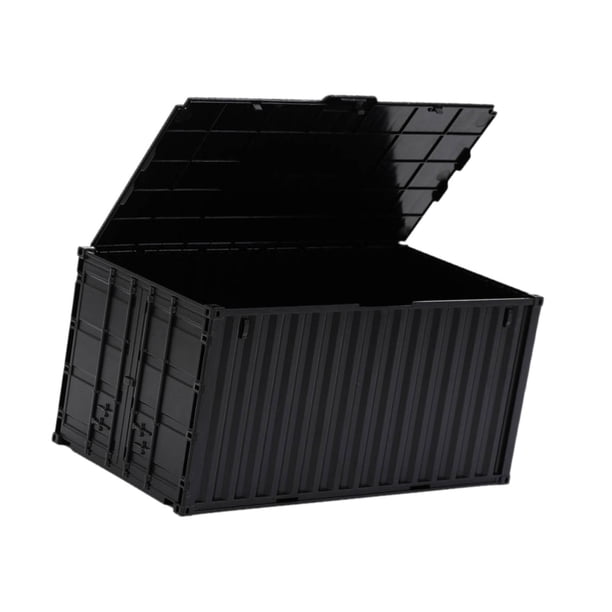 Organizador de escritorio con soporte para contenedores de carga en miniatura para fiestas, negocios y oficinas. Negro