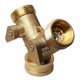 thumbnail image 1 of Brass Manifold, 3/4" Tap Y Splitter Brass Manifold Two Way Washing Machine Hose Connector, 1 of 5