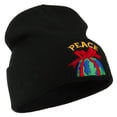 thumbnail image 4 of Christmas World Peace Embroidered Beanie - Black OSFM, 4 of 5