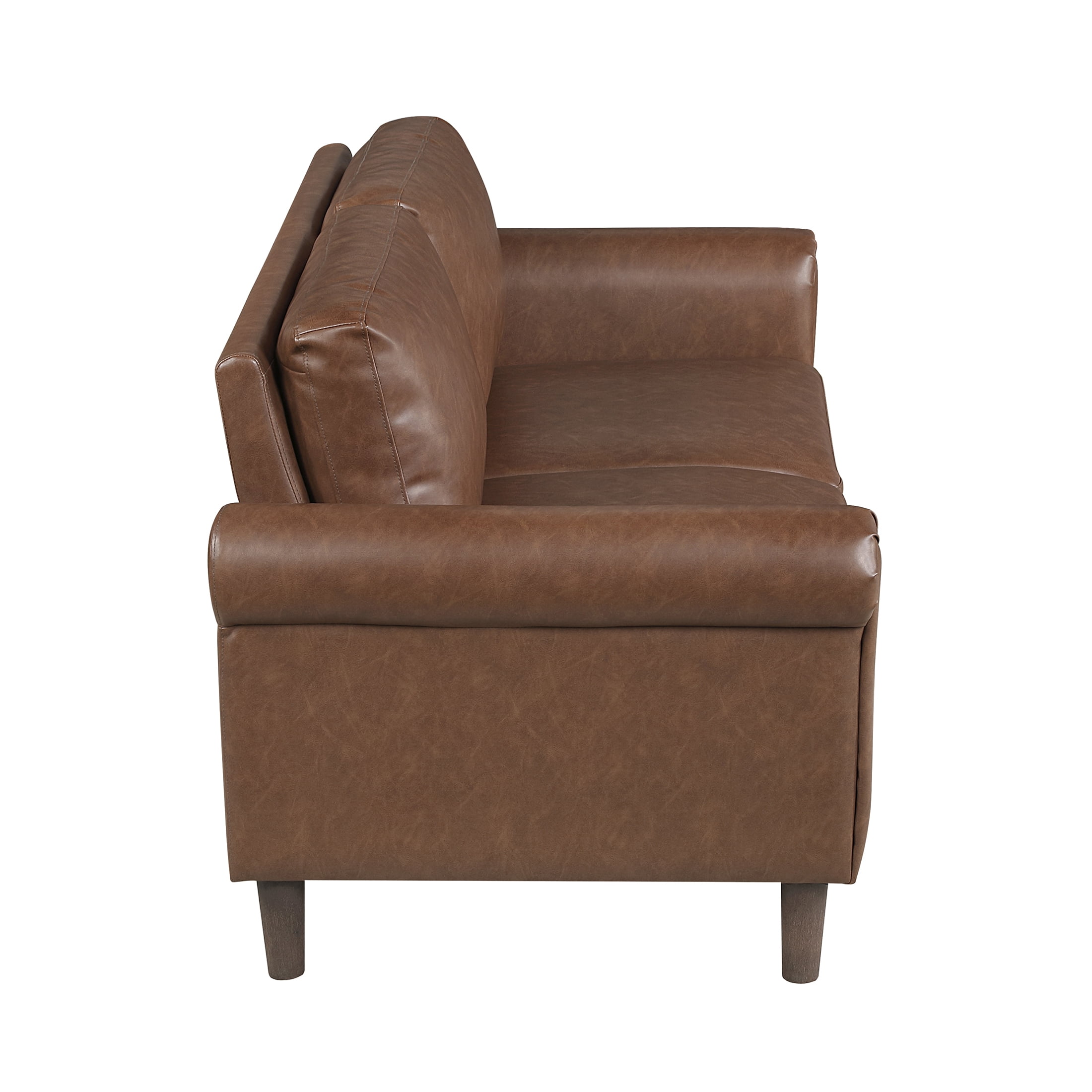 OakvillePark Marlinth Faux Leather Loveseat, Chocolate