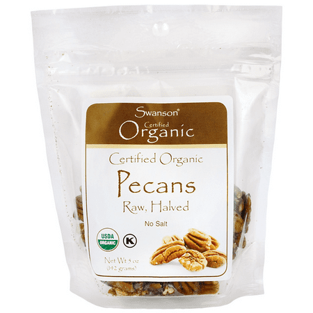 - Swanson Certified Organic Pecans Raw, Halved No Salt 5 oz Pkg