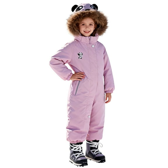KAUOD Boys Girls One Piece Snowsuits Jumpsuits Hooded Insulated Snowboard Ski Suits Onesie Kids Winter Thick Bib Overall