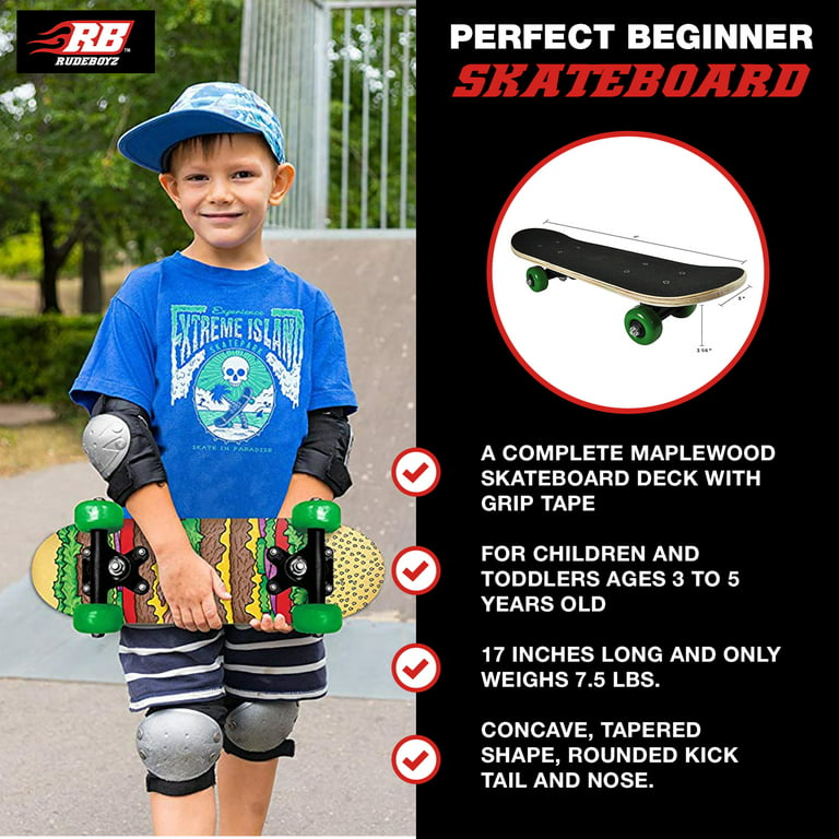 Kids Pro Stunt Mini Skateboard Beginner Children Tricks Plastic Skateboard  for kids with T Tool Accessory Blue 
