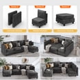 thumbnail image 4 of YOUDENOVA Modular Sectional Couch, 7 Seats U Shaped Couch with Storage, Modern Chenille Sofa Set with USB Charging Ports, Comfy Couches with Chaise for Living Room, Office, Dark Grey, 4 of 10