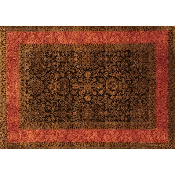 Ahgly Company Indoor Rectangle Persian Orange Traditional Area Rugs, 5' x 8'