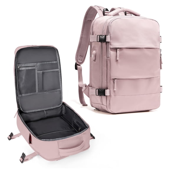 Mochila de viaje coowoz Large-L impermeable para mujer/hombre rosa