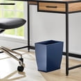 thumbnail image 3 of Small Plastic Bathroom Trash Can Slim Rectangle Garbage Bin Compact for Bedroom Office Dorm Navy Blue, 3 of 5