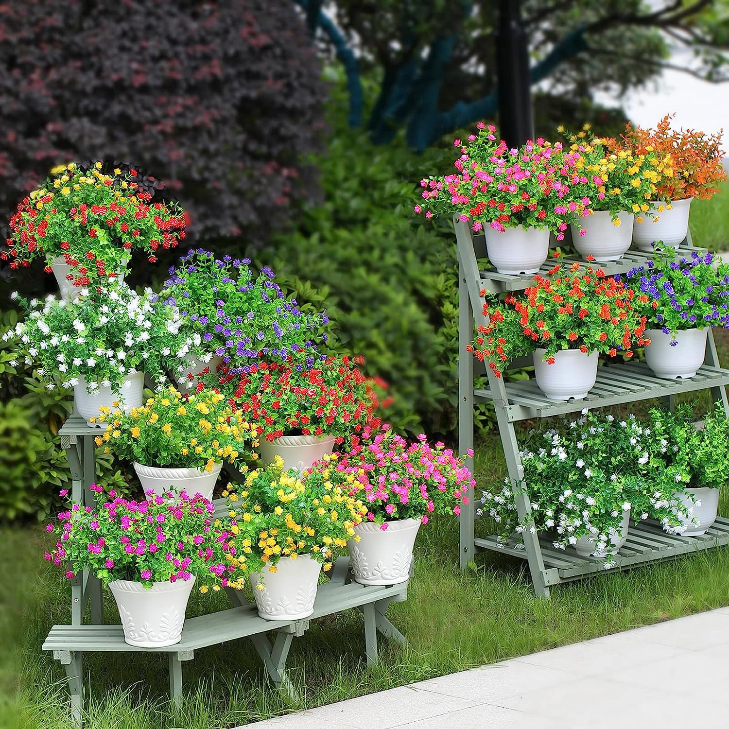  Car Decor - Artificial Plants & Greenery / Artificial Plants &  Flowers: Home & Kitchen