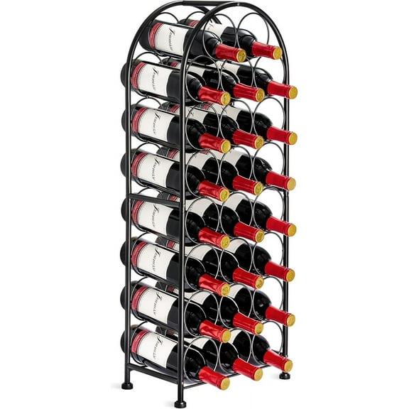 Freestanding Wine Rack - Elegant and Unique Bordeaux Chateau Style Floor Wine Stand  Wine Bottle Storage, Champagne, Metal Wine Bottle Holder Stands for Kitchen, Home Bar, Mini Wine Bar