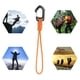 thumbnail image 2 of Clip de gancho de cordón trenzado de cuerda de paraguas de 7 núcleos para llaves/hombres/mujeres (largo) naranja, 2 of 3