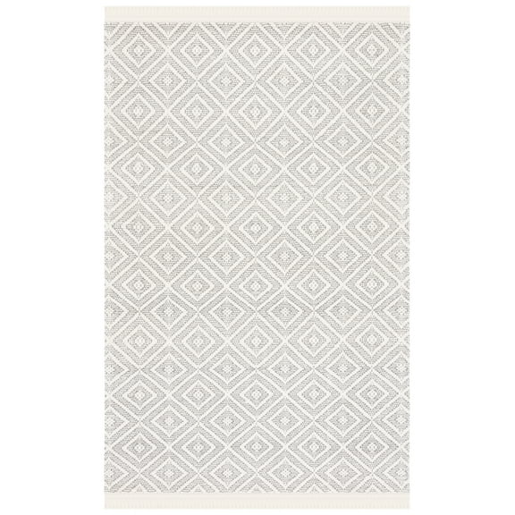 SAFAVIEH Marbella Chelsey Diamond Area Rug, Ivory/Grey, 6' x 9'