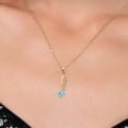 thumbnail image 3 of Music Eighth Note Jewelry Pendant Necklace Gift for Women By Keren Hanan | 18K Yellow Gold Plated Silver | Blue Apatite | 0.62 Cttw | Gemstone Birthstone | Oval 6X4MM | with 18 inch Silver Chain, 3 of 6