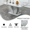 thumbnail image 5 of NYEESS 63" White Faux Marble Rectangular Dining Table, Modern Style for Kitchen, Dining Room, or Meeting Room, 5 of 18