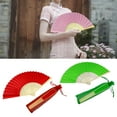 thumbnail image 3 of Dbuoem Silk Folding Fan Bamboo Hand Fans with Organza Bags Wedding Guests Fans Party Decoration, 3 of 8