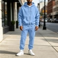 thumbnail image 7 of Garbnen Fleece Lined Mens Sweat Suits 2 Piece Set Full Zip Up Hoodies and Sweatpant Set Workout Athletic Fall Winter Warm Plush Men Jogging Suits Sets Sky Blue, 7 of 7