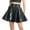 Black, variant on Holographic Pleated Skirts Women Leather Micro Mini Short JK Skirts A-Line Skater Skirt