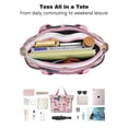 thumbnail image 4 of Tote Bag for Women - Colorful Funny Dachshund Shoulder Bag - Large Utility Work Duffle Bag with Zipper Handbag for Travel, Work, Sprots, 4 of 5