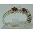 thumbnail image 4 of LBG 925 Sterling Silver Cultured Pearl & Garnet Womans Eternity Ring - Size 4, 4 of 6