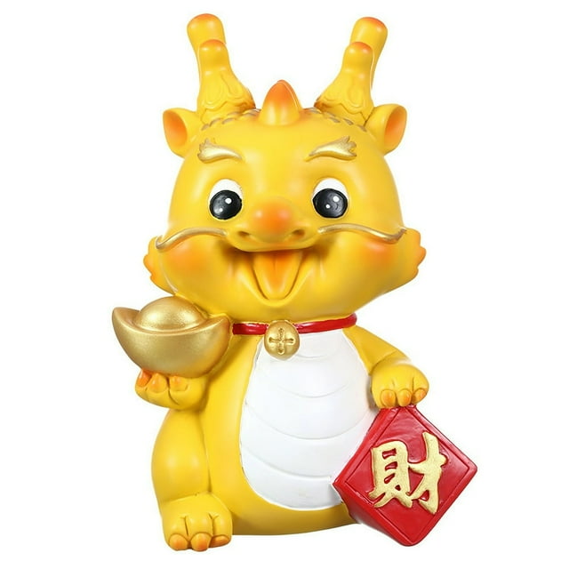 Dragon Year Gift Crafts Storage Money Jar Cartoon Piggy Bank Resin Ornament Zodiac Model