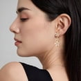 thumbnail image 2 of DESIGNICE Gold Flower Dangle Drop Earrings for Women Dainty 14K Gold Plated Hypoallergenic Spring Floral Prom Earrings Fashion Outfit Accessories Jewelry Gift, 2 of 7