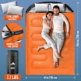 thumbnail image 6 of Double Sleeping Bag for Adults Mens with Pillow, XL Queen Size Two Person Sleeping Bag for All Season Camping Hiking Backpacking 2 Person Sleeping Bags for Cold Weather & Warm  Couple outdoors, 6 of 14