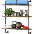 thumbnail image 1 of Industrial Pipe Shelf Rustic Wood Floating Shelves Wall Display Bookshelf Storage Rack Sundries Holder for Kitchen Office Bathroom Organization and Home Decor (), 1 of 7