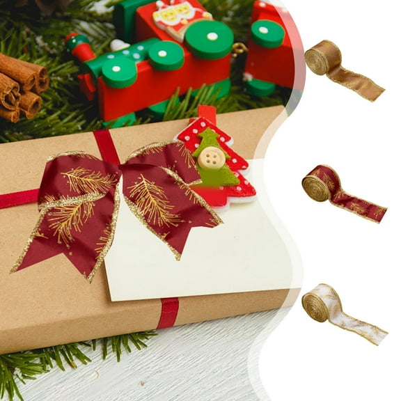 Christmas Ribbon Wired 2 in x 16.4 ft,Christmas Ribbon for Gift Wrapping Wedding Party Xmas tree Decoration