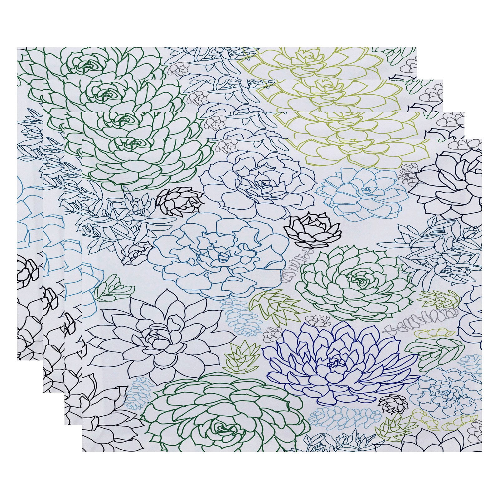 Simply Daisy 18" x 14" Opal Floral Print Placemat (Set of 4)