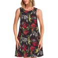 thumbnail image 1 of Balery Vintage Gaming Vestidos de verano para mujer con estampado: vestido holgado sin mangas, vestido playero informal y cómodo para días calurosos., 1 of 7
