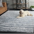 thumbnail image 3 of SAFAVIEH Rumi Barrett Striped Polyester Shag Area Rug, Light Blue/Ivory, 4' x 6', 3 of 8