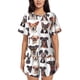 thumbnail image 1 of Fotbe Happy Dog Faces Collage Conjunto de Pijama Estampado para Mujer, 2 Piezas, Ropa de Dormir con Camiseta de Manga Corta y Shorts Suaves-X-Large, 1 of 6