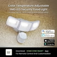thumbnail image 3 of Home Zone Security Smart SMD 3500LM LED Outdoor Flood Light, WiFi, Works w/Alexa & Google, White, 3 of 8