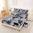 thumbnail image 2 of Manfei Natural Wolves Queen Sheets,Retro Camouflage Queen Sheet Sets,Gray,4pcs,1 Flat Sheet, 1 Fitted Sheet and 2 Pillowcases, 2 of 6