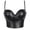 Black, variant on Aboser Women PU Leather Bustier Bra Lace Up Corset Top Spaghetti Strap Boned Body Shaper Steampunk Shapewear