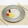 thumbnail image 2 of GUOOL 12.60 Inch Glass Desserts , Stripes Pattern Dinner , Kitchen Salad with Stripe, 2 of 9
