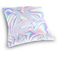 thumbnail image 3 of Holographic Printing Velvet Plush Throw Pillow Cushion Case Cover - 18" x 18" - Invisible Zipper Home Decor Floral for Couch Sofa No Pillow Insert, 3 of 5
