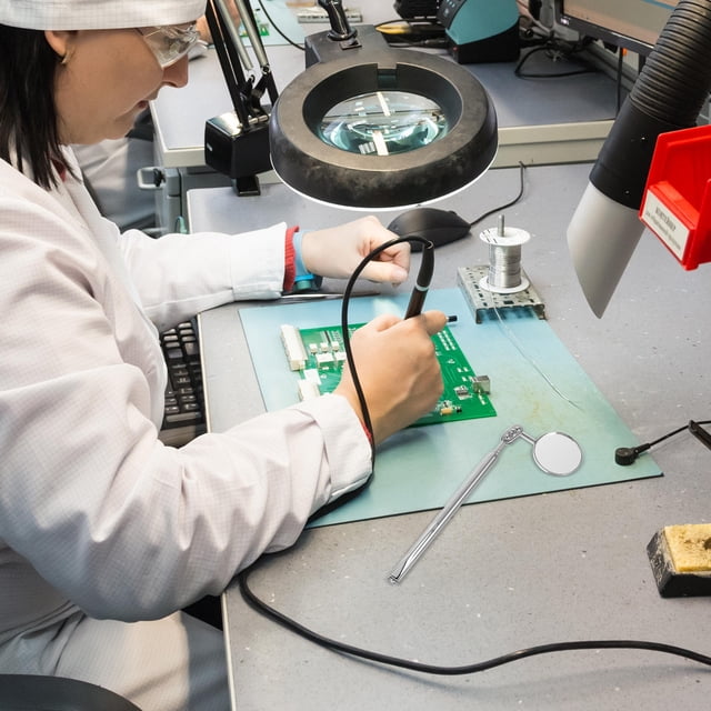 CHICHUMID Miroir d'Inspection Télescopique Argenté avec Rotation à 360 Degrés pour Techniciens et Entrepreneurs