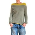 thumbnail image 4 of Baqcunre Women's Clothing, Womens Knitted Striped Sweaters Casual Loose Crewneck Long Sleeve Lightweight Pullover Tops Valentines Day Gifts, 1Pc Top Yellow 5XL, 4 of 4