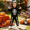 thumbnail image 2 of RMGVDSD Toddler Boys Girls Halloween Outfit Fall Winter Clothes Skeleton Print Hoodie Long Sleeve Hooded Sweatshirt Tops Pants 2Pcs Outfits Set 6-12 Months, 2 of 9