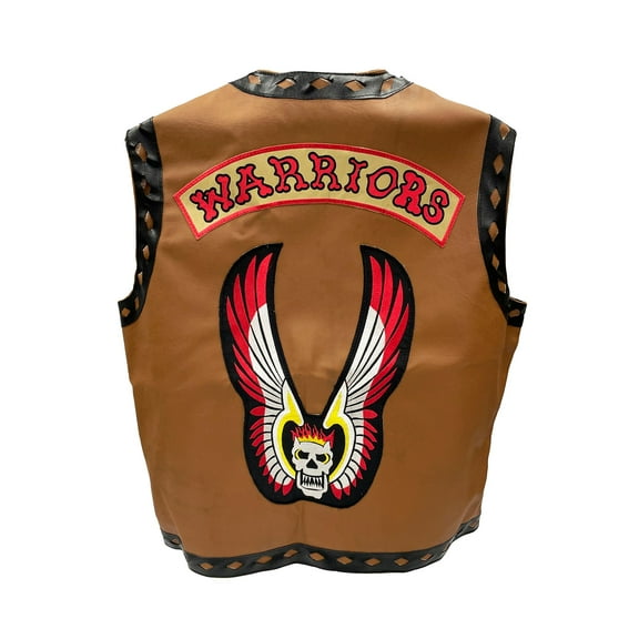 Warriors Faux Leather Vest - Mens Small