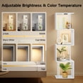 thumbnail image 5 of 5-Tier S-Shaped Geometric Bookshelf with LED Light, 3 Color Temperatures,Modern Open Shelving, Touch & Remote Control, Wooden S-Shape Storage Display Unit for Home Office,White, 5 of 11
