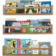 thumbnail image 6 of Nursery Book Shelves in Set of Walnut Floating Bookshelf for Room Wall Mounted Floating Shelves Solid Nursery Bookshelf Decor for Kitchen Bedroom Living Room, 6 of 6