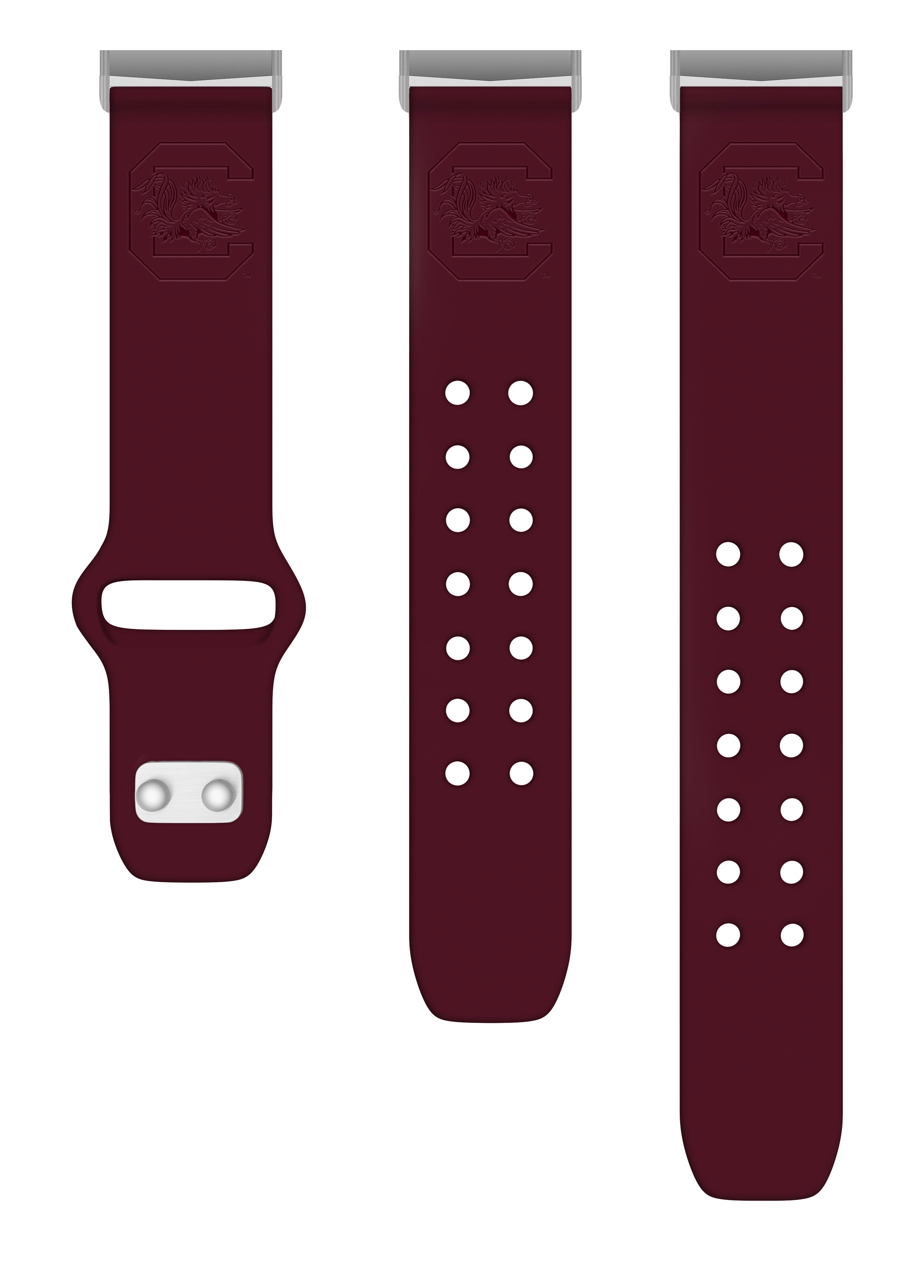 Gamecocks Engraved Silicone Unisex Watch Band for Fitbit Versa 3 and Sense (Maroon) by Affinity Bands