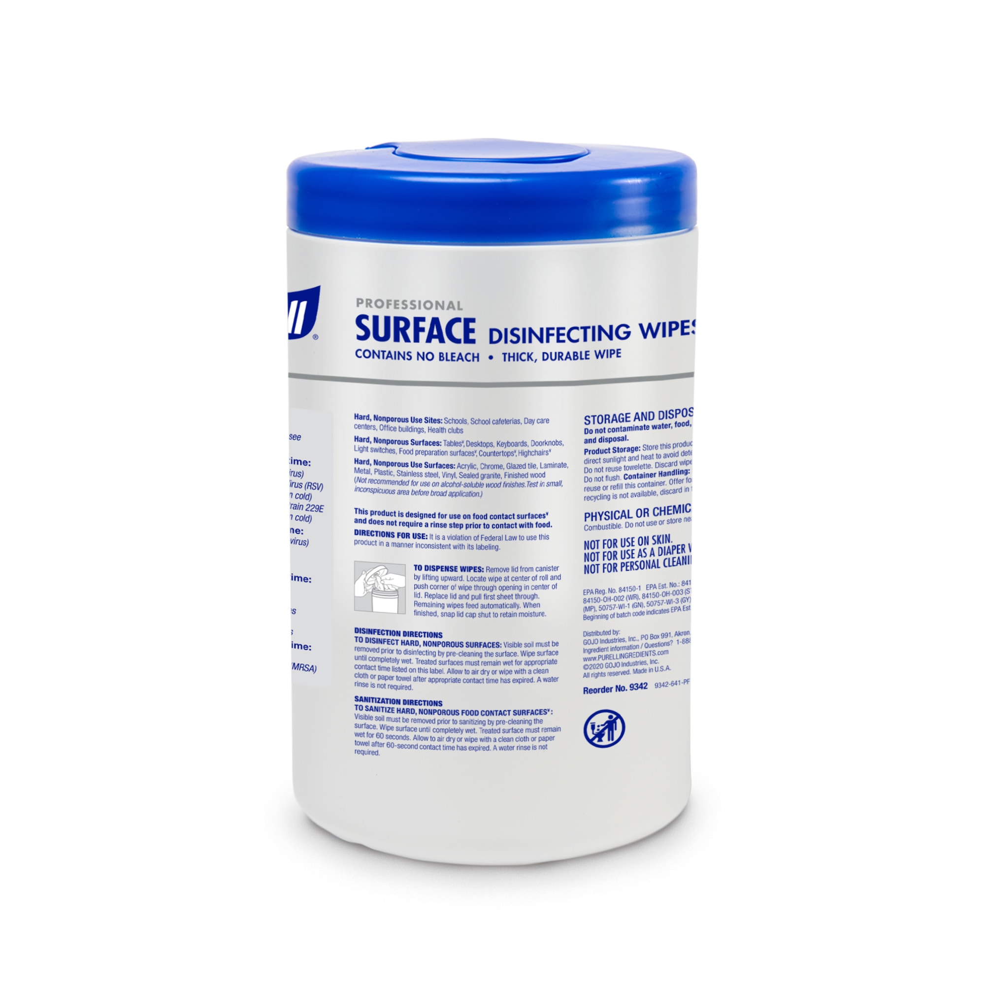Purell Professional Surface Disinfecting Wipes, 110 Count photo 2