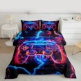 thumbnail image 2 of Manfei 3D Gamepad Child Bedding Comforter Set, Neon Blue Lightning Twin Comforter Sets, Chic Game Console Reversible Bedding Set, Lightweight Room Decor, 2-Piece, 2 of 8