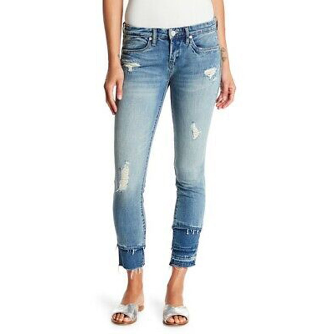 Layered Release Hem Intro Jeans, Blue 