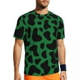 thumbnail image 2 of T Shirt For Men Running For Male Cow Print Clover Irish Gift T-Shirts Fashion Green And Black Spots, 2 of 7