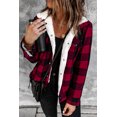 thumbnail image 4 of ABPHQTO Chaqueta De Mujer Con Botones De Felpa Con Estampado De Cuadros Rojos, 4 of 5