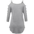 thumbnail image 3 of Made by Johnny Women's 3/4 Sleeve Hollowed Out Shoulder Top XXXL HEATHER_GREY, 3 of 6