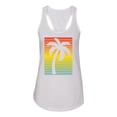 thumbnail image 2 of Tropical Palm Tree Silhouette | Womens Pop Culture Jersey Racerback Tank Top, White, X-Large, 2 of 4